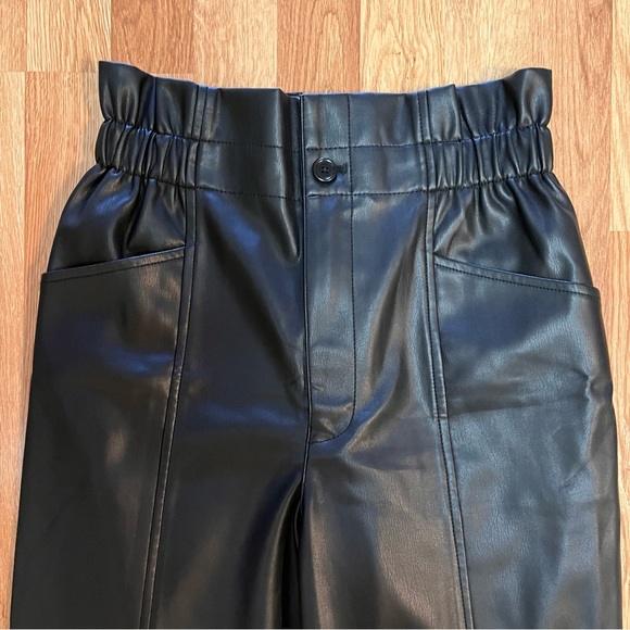 Vegan Leather Pull-On Paperbag Pants - Picture 7 of 16